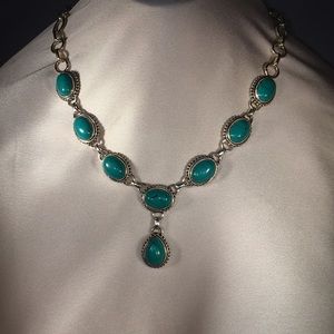 Simple Turquoise and .925 silver necklace.